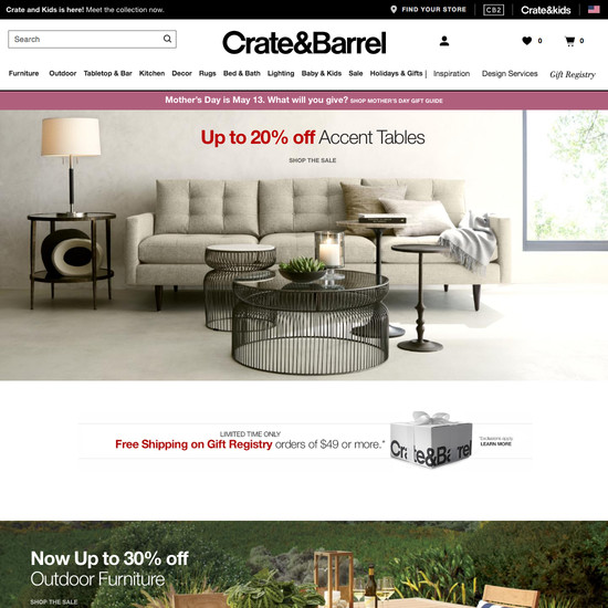 Crate & Barrel website