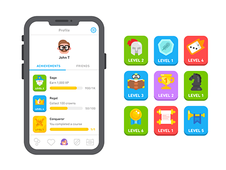 Duolingo gamification image - Upshot.ai