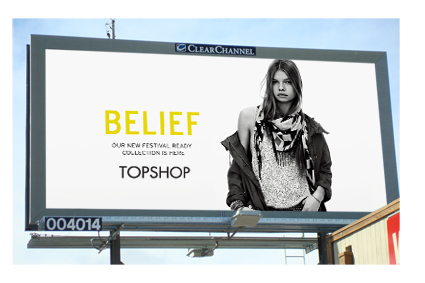 Topshop Billboard for omnichannel engagement in retail - Upshot.ai