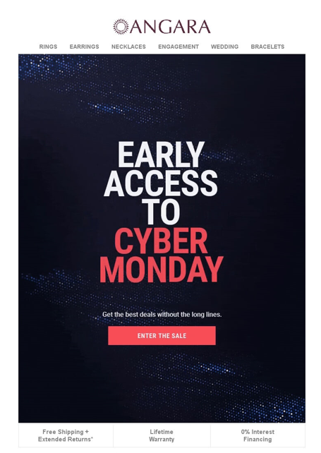 Angara Cyber Monday Email Campaign